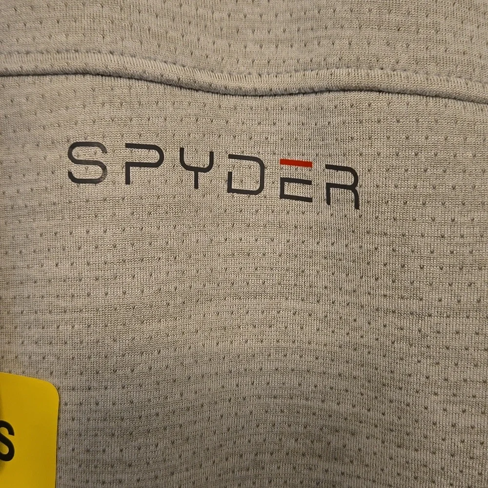 Spyder Men's Light Gray Crewneck, Fleece Lined, Pullover Sweater